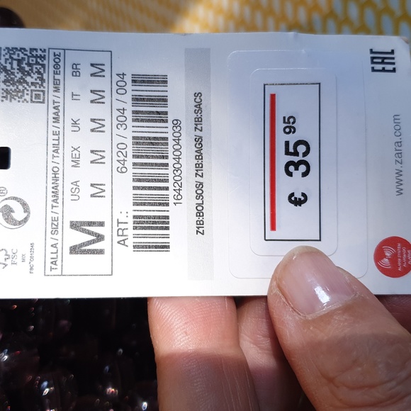 NWT Zara handbag, chunky bead shoulder bag minibag, beautifully light reflective - Picture 6 of 17